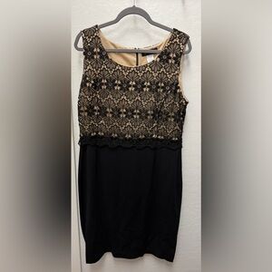 Chic Black Lace Midi Dress by Grayson. Size 16. EUC.